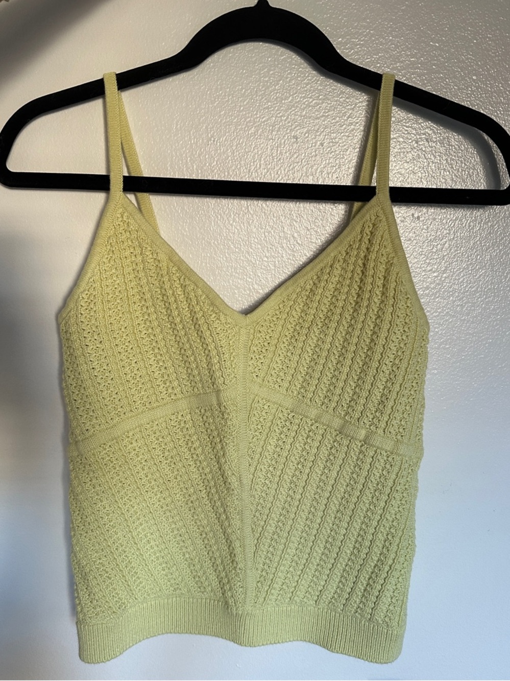 Banana Republic Pale Yellow Knit V-Neck Cami